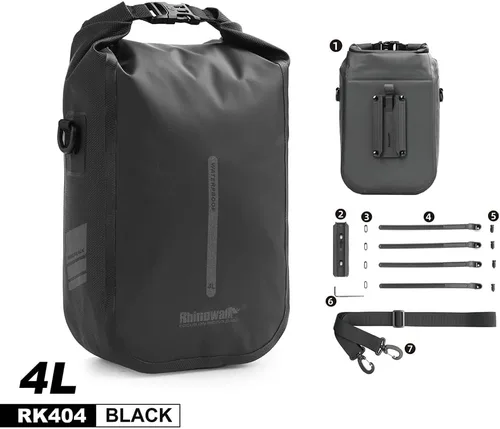 Vista 2 de Rhinowalk Bolsa impermeable para horquilla delantera de bicicleta Bolsa de alforja para bicicleta Bolsa de sillín Bolsa para horquilla Bolsa