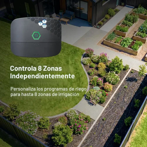 Vista 3 de Orbit 57985 B-hyve XR Controlador inteligente de rociadores para interiores y exteriores de 8 zonas