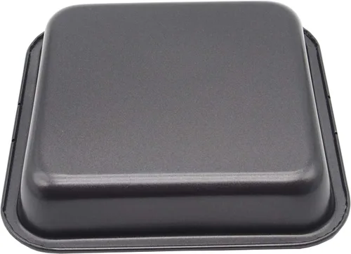 Vista 4 de 2 mini moldes para hornear de 8 x 8 pulgadas (interior de 7.5 x 7.5 pulgadas), molde cuadrado para tartas, pan, antiadherente, acero al carbono