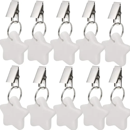 Vista 10 de AVLA Juego de 16 pesos para mantel, colgantes de cristal con abrazaderas de clip de metal, prismas de lágrima pesada de vidrio, perchas