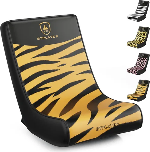 GTPLAYER Silla mecedora de suelo para juegos – Sillas de juego rodantes con limitador de ángulo, asiento de suelo oscilante para jugadores, compacta