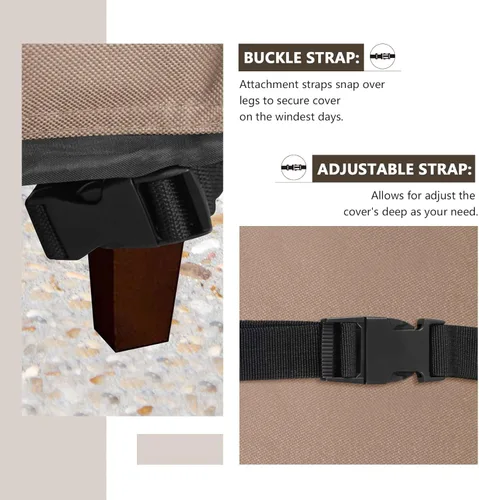 Vista 5 de ULTCOVER Funda impermeable para sofá de patio en forma de L, orientada a la izquierda, para muebles modulares de 6 plazas, 85 pulgadas de ancho