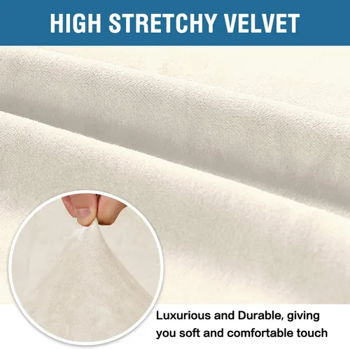 Vista 3 de H.VERSAILTEX Funda de terciopelo elástico para sillón, funda para sillón de 1 cojín para sala de estar, funda de muebles hecha de terciopelo grueso