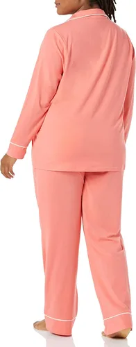 Vista 6 de Tienda Essentials - Pijama de modal de algodón para mujer, conjunto de camisa de manga larga y pantalones largos