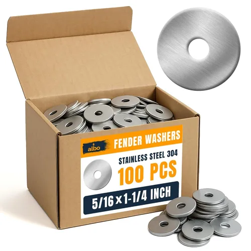 Vista 7 de 20 piezas arandelas planas de guardabarros de acero inoxidable de 1/2" x 2" para pernos y tornillos, herrajes de acero inoxidable 304