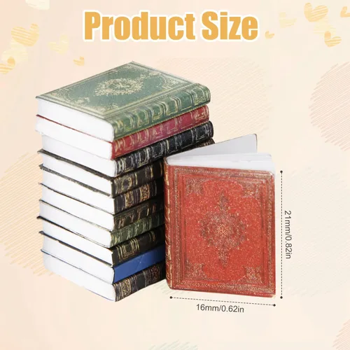 Vista 2 de 51 libros en miniatura, a escala 1:12, libros surtidos de casa de muñecas atemporales, accesorios de decoración de casa de muñecas de Navidad