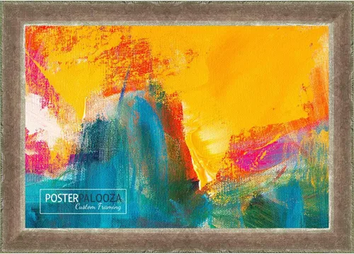 Vista 5 de Poster Palooza 14x25 Distressed/Aged Antique Silver Complete Wood Picture Frame with UV Acrylic Plexiglass, Foam Board Backing & Hardware Included