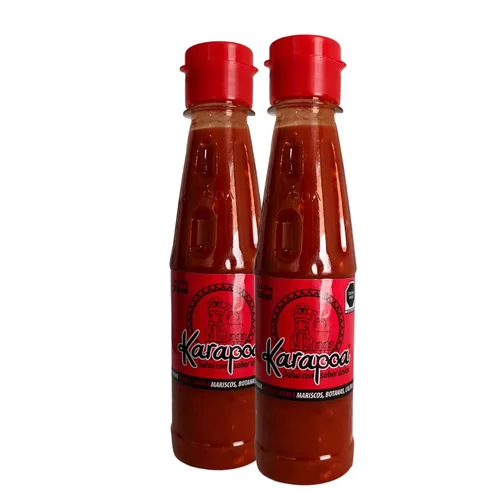 Vista 15 de Paquete de 2 salsas picantes, sabor habanero del norte de Sinaloa, KARAPOA perfecto para mariscos y aperitivos, 7 onzas líquidas cada una