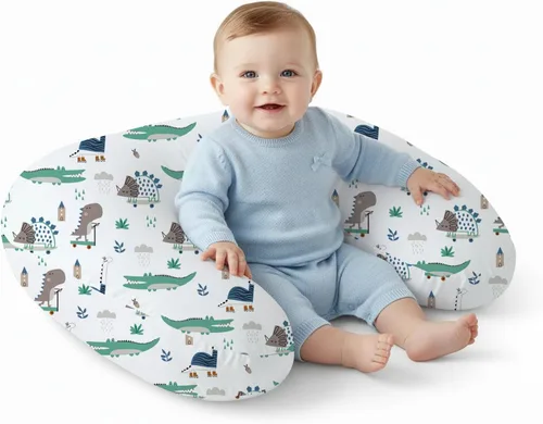Vista 20 de Little Grape Land - Almohada de lactancia para bebés, de apoyo, alimentación con biberón, tiempo boca abajo, con funda lavable a máquina y relleno