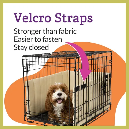 Vista 3 de Pet Dreams Juego de parachoques y alfombrillas para perros: cómodo forro y protector de cola de perro para jaula interior, se adapta a jaulas iCrate