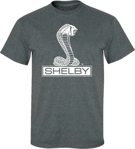 Ford Mustang Shelby Cobra - Camiseta clásica para entusiastas de los autos, estilo antiguo, de alto rendimiento, color gris jaspeado, talla 4XL,