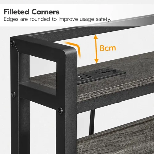 Vista 6 de HOOBRO King Size Headboard, Headboard with 2 Outlets and 4 USB Ports, Adjustable Height, Storage Rack, Sturdy and Stable, Easy Assembly, Charcoal