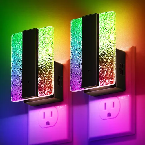 Vista 13 de DORESshop - Luces nocturnas LED enchufables en la pared, luz nocturna moderna con sensor de crepúsculo a amanecer, luces nocturnas decorativas