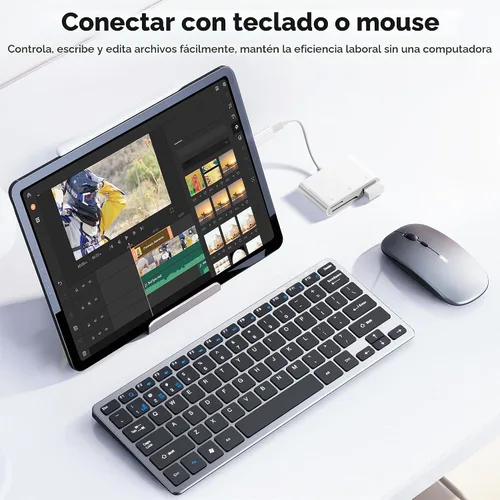 Vista 7 de Lector de Tarjetas SD para iPhone iPad Cámara con USB C, Lector de Tarjetas de Memoria con Ranura Dual Soporta Tarjetas SD/TF Visor de Cámara