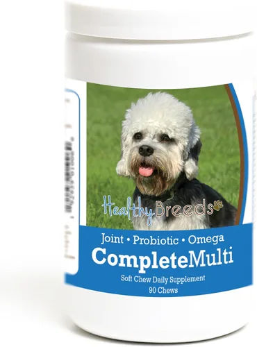 Vista 360 de Healthy Breeds Cavalier King Charles Spaniel - Multivitamínico todo en uno, completo con probióticos, glucosamina, condroitina y omegas, 60