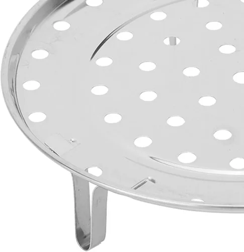 Vista 5 de Steamer Rack, Stainless Steel Steam Holder Tray Shelf Round Steaming Tray Insert Cooking Accessories with Supporting Feet for Steamer Cookware