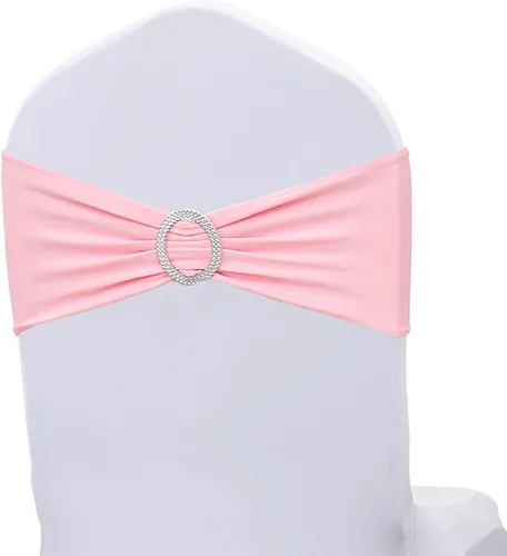 Vista 18 de Bandas elásticas de elastano negras para silla, 50 unidades, bandas elásticas para sillas con hebillas deslizantes, lazos elásticos universales