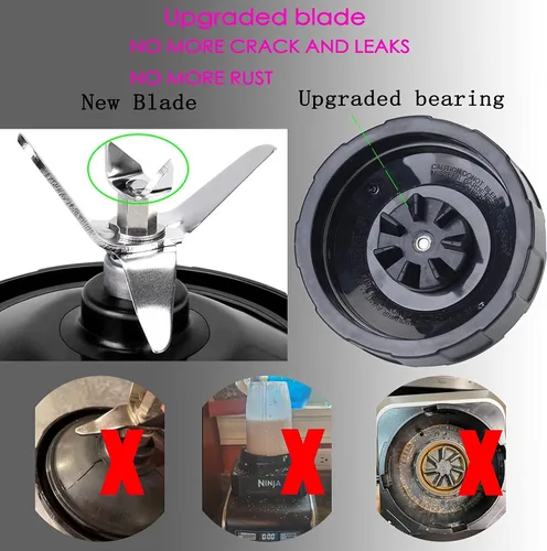 Vista 8 de Actualizado Cuchilla macho de repuesto de 7 aletas y 24 onzas Nutri Ninja Blender Cups Piezas compatibles con Ninja Auto iQ BL682-30 BL642-30