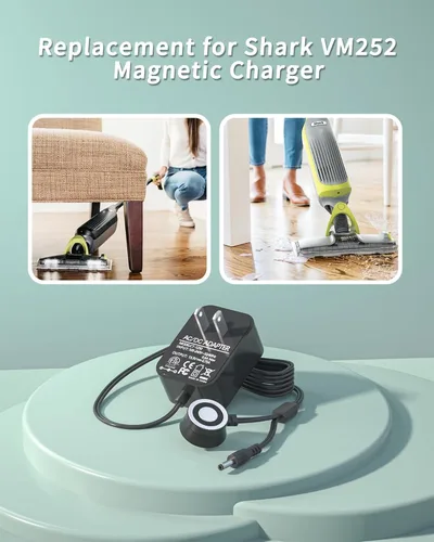 Vista 5 de Repuesto para cargador Shark Vacmop - Conector dual versátil de 13.3 V compatible con Shark VM252 VM251 VM252C QM250 VM200 (antiguo) VM200C VC200