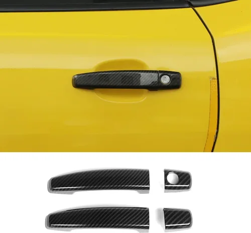 RAZPOY Funda para manija de puerta exterior, protector de manija de puerta exterior compatible con Chevrolet Chevy Camaro 2010-2015, fibra de carbono