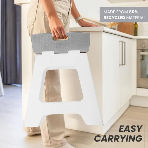 Vista 138 de Vigar Taburete compacto plegable, taburetes de 10-1/2 pulgadas para adultos de hasta 330 libras, taburete ligero, taburete plegable antideslizante