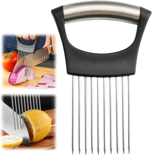 Mejora el Soporte para Cebollas para Rebanadas, Cortador de Cebollas y Limón de Acero Inoxidable para Rebanadas, Cortador de Vegetales para Papa y