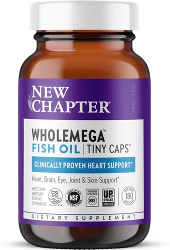 Vista 10 de New Chapter Suplemento de aceite de pescado: aceite de salmón de alaska silvestre Wholemega con omega-3 + vitamina D3 + astaxantina + capturado