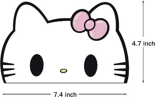 Vista 2 de Calcomanía reflectante de anime para parachoques de automóvil, accesorios de automóvil Kawaii, calcomanías para ventana de automóvil, lindas Gato