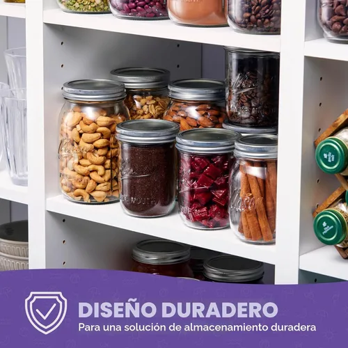 Vista 5 de SEWANTA Tarros Mason de boca ancha de 16 onzas [paquete de 5] con tapas y bandas para frascos de masón, tarros Mason de 16 onzas, para conservas