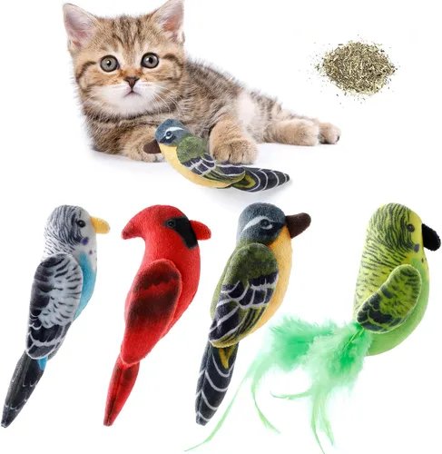 Vista 8 de Dorakitten Juguetes de hierba gatera para gatos de interior – 5 piezas de juguetes de peluche masticables para dentición interactivo relleno