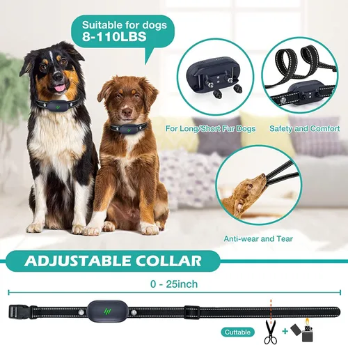 Vista 5 de Collar de choque para perro, collar eléctrico de entrenamiento para perros con control remoto de 2680 pies, IPX7 impermeable con 4 modos