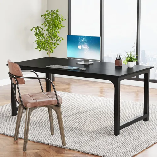 Vista 110 de Tribesigns - Escritorio moderno para computadora, 70.8 x 35.4 pulgadas, escritorio ejecutivo grande de oficina, mesa de estudio, estación de trabajo
