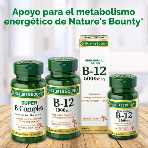 Vista 5 de Nature's Bounty Vitamina B-12 500 mcg, 100 ea(Paquete de 3)