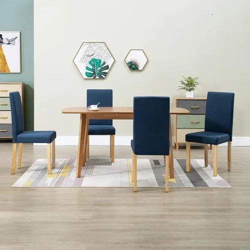 Vista 25 de Modern Dining Chairs Set of 2 Black Fabric Upholstered with Rubber Wood Frame for Kitchen Dining Room Farmhouse Decor