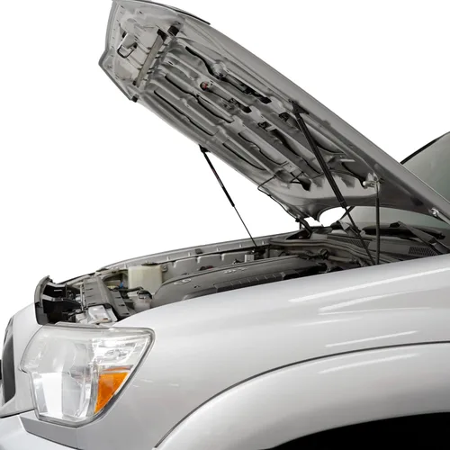 Vista 3 de Redline Tuning 21 – 27010 – 02 Toyota Tacoma capucha quicklift Plus Sistema – Postes todo negro con negro revestimiento de hardware