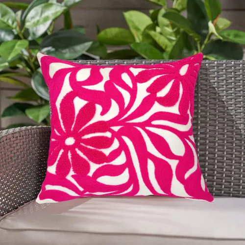 Vista 3 de Alysheer Fundas de almohada decorativas bordadas a cuadros 18"x 18", juego de 2, fundas de almohada de algodón con patrón tuftado de cuadros