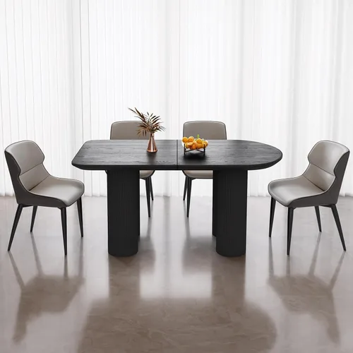 Vista 10 de Mesa de comedor de 55.11 pulgadas para 4-6 personas, mesa de comedor rectangular, mesas de comedor modernas para cocina, sala de estar, mesas