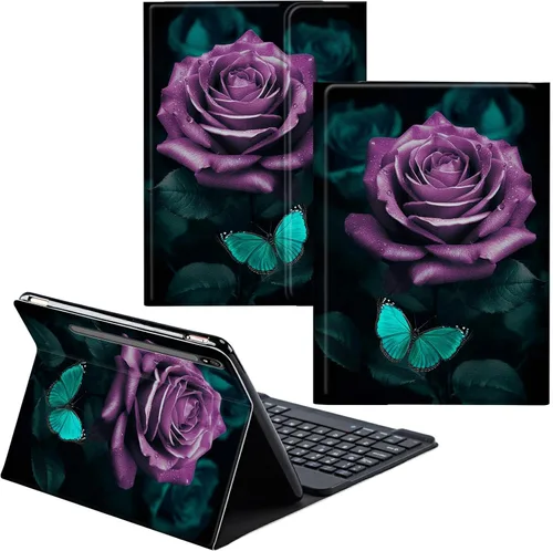 Vista 54 de Funda para Samsung Galaxy Tab S6 Lite 2022/2020 Teclado Inalámbrico Desmontable y Cubierta De Soporte De Cuero PU Funda Protectora Para Samsung