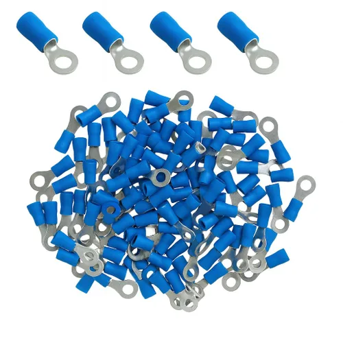 Vista 14 de ANGSTROM Terminales de anillo de perno de 1/2", conectores de crimpado eléctricos aislados, 100 piezas (12-10ga amarillo)