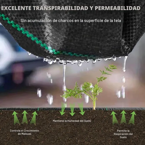 Vista 7 de Tela de barrera contra malezas de 4 x 100 pies, resistente, 5.8 onzas, cubierta de suelo tejida para jardines y céspedes