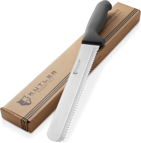 Vista 9 de KUTLER Profesional Cuchillo de Pan de 8 Pulgadas y Cortador de Pastel con Borde Serrado - Cuchería de Acero Inoxidable Ultra Afilada