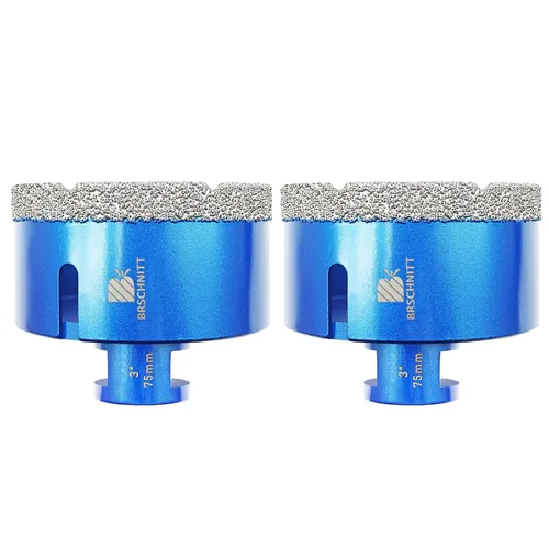 Vista 51 de Broca de núcleo de diamante de 1/4 de pulgada para baldosas de porcelana, cerámica, mármol, granito, perforación, 2 piezas de sierra de diamante