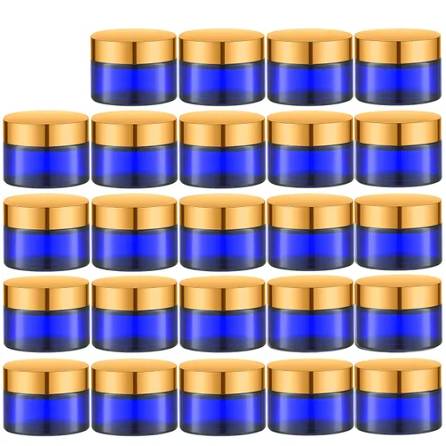 Vista 9 de Lil Ray Tarro redondo de vidrio transparente de 1 oz con revestimientos interiores y tapa dorada (12 piezas)