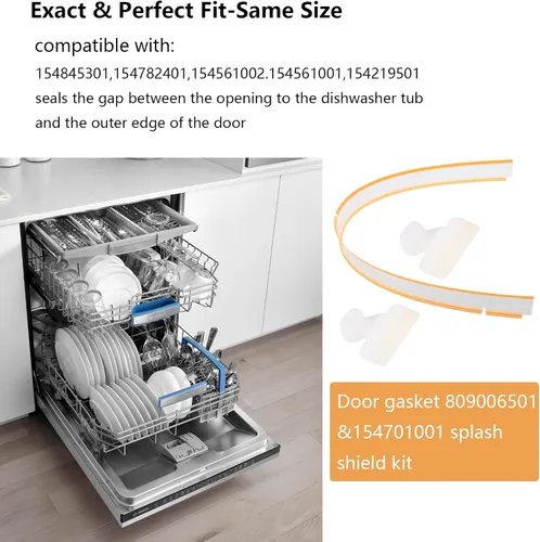 Vista 6 de 154827601 Kit combinado de sello de puerta de lavavajillas compatible con Frigidaire Kenmore Electrolux & Sears, incluye sello inferior de puerta