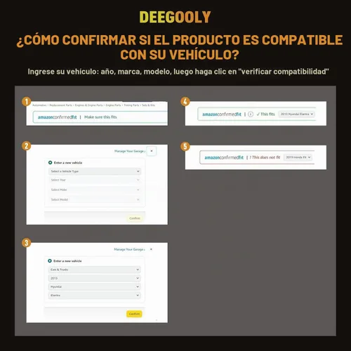 Vista 6 de Kit de cadena de distribución con 2 piezas de admisión y escape, piñón de engranaje VVT, compatible con piezas de repuesto de motor Kia Rio Forte5