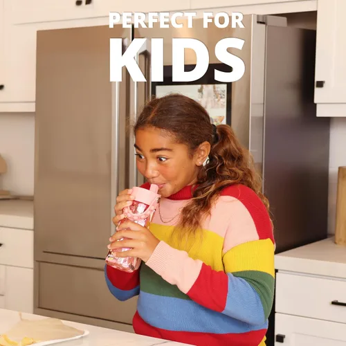 Vista 56 de Elemental Botellas de agua para niños – Botella de agua para niños Splash para la escuela con mango Pop-it – Botella de agua de plástico Tritan sin