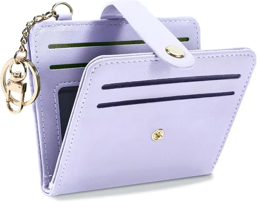 Vista 11 de Airkit Billeteras pequeñas para mujer, con bloqueo RFID, de cuero, con ventana de identificación, carteras para tarjetas para mujer, con monedero