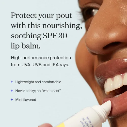 Vista 2 de Supergoop! PLAY - Bálsamo labial SPF 30 con menta, 0.5 onzas líquidas, bálsamo labial SPF de amplio espectro con miel hidratante, manteca de karité