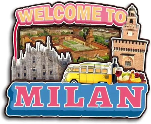 Vista 8 de Imán para nevera de Milán Lombardía Italia, colección de madera, madera 3D, hecho a mano, recuerdos de la ciudad de viaje, imán para nevera