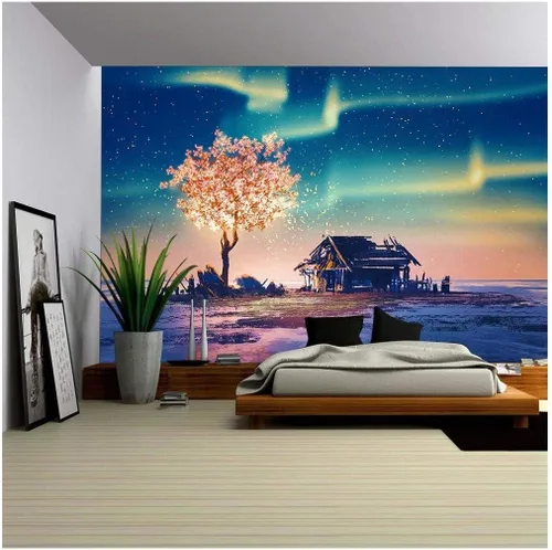 Vista 10 de wall26 - Pintura digital de fondo abstracto de círculo de alta tecnología - Mural de pared extraíble Papel pintado autoadhesivo grande - 100x144
